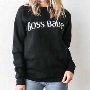 🆕 BRUNETTE the Label The "Boss Babe" Crew I Black